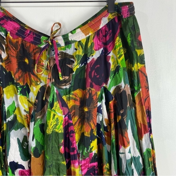 Olivia & Grace Colorful BOHO Flowy Floral Printed Festival Artsy Maxi Skirt XL - Picture 3 of 6